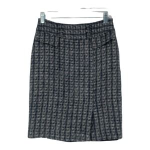 Ann Taylor Black White‎ Tweed Cotton Blend Lined Skirt Size 2